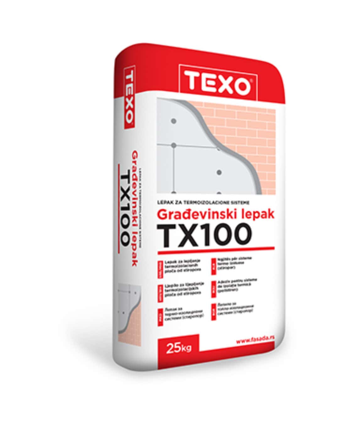 TEXO TX100 - lepiaca a armovacia stierka, 25kg 1